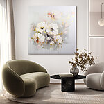 Tableaux Peinture de fleurs sur une surface blanche