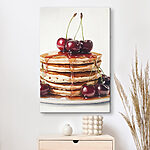 Tableaux Pile de crêpes avec des cerises sur le dessus