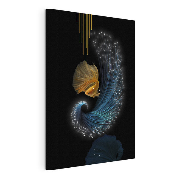 Tableaux Elegant Betta Swirls in Neon Light (Tourbillons élégants de Betta dans la lumière néon)