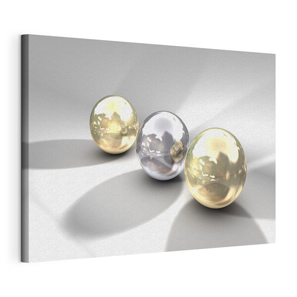 Sphères métalliques brillantes, réfléchissant la lumière Tableaux Sphères métalliques brillantes, réfléchissant la lumière