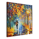 Tableaux Peinture d'un couple marchant sous la pluie