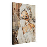 Tableaux Peinture d'une femme tenant une tasse