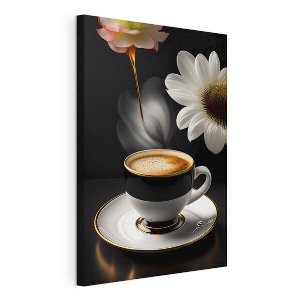 Arôme floral tourbillonnant au-dessus de l'espresso Tableaux Arôme floral tourbillonnant au-dessus de l'espresso