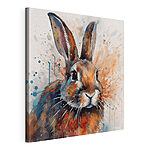 Tableaux Lapin avec éclaboussures de peinture