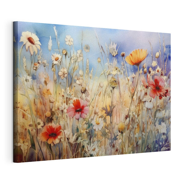 Tableaux Les fleurs sauvages dansent dans la brise d'été