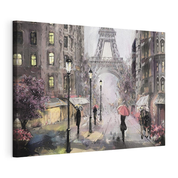 Tableaux Jour de pluie à Paris, scène de rue