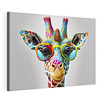 Tableaux Girafe colorée portant des lunettes de soleil funky