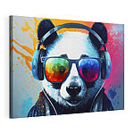 Tableaux Panda portant des écouteurs et des lunettes de soleil