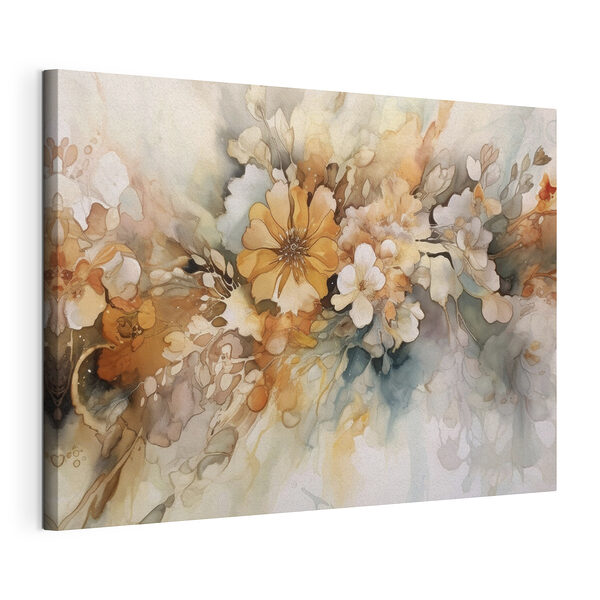 Aquarelle florale fusionnant en harmonie Tableaux Aquarelle florale fusionnant en harmonie