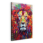 Tableaux Lion coloré aux moustaches blanches