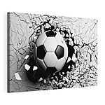 Tableaux Ballon de football traversant un mur