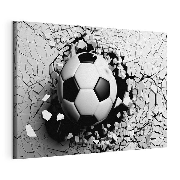 Ballon de football traversant un mur Tableaux Ballon de football traversant un mur