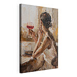 Tableaux Peinture d'une femme tenant un verre de vin