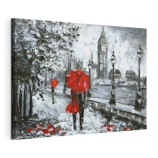 Tableaux Peinture d'un parapluie rouge