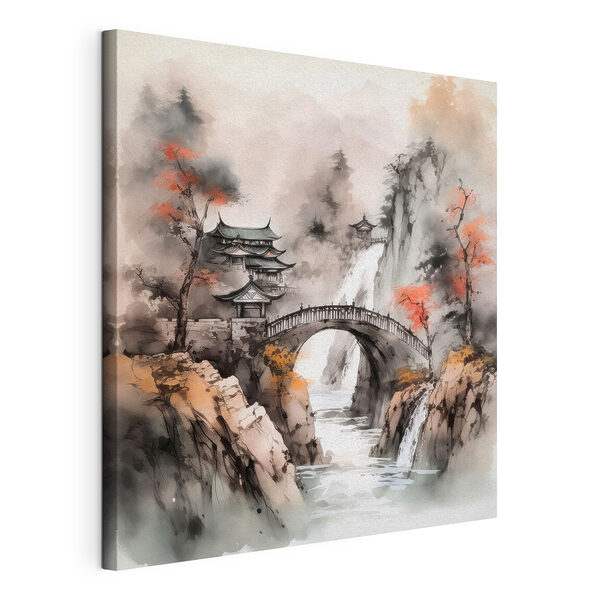 Pont au-dessus d'une rivière Tableaux Pont au-dessus d'une rivière