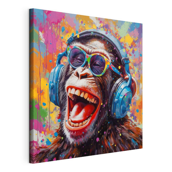 Peinture d'un singe portant des lunettes de soleil Tableaux Peinture d'un singe portant des lunettes de soleil
