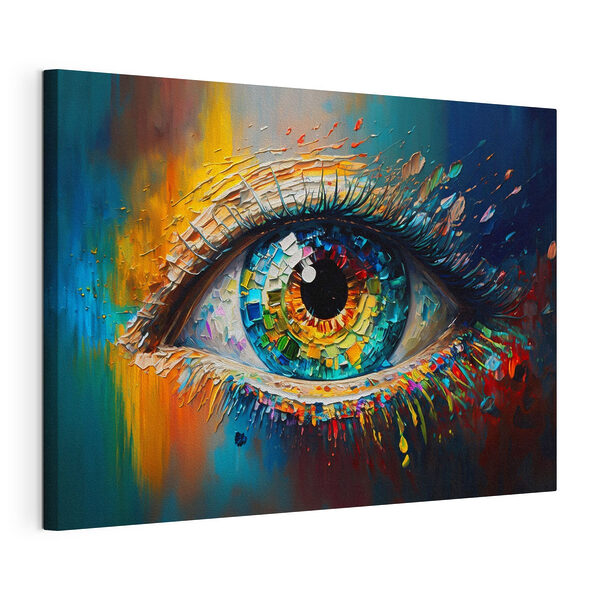 Œil coloré peint dans des teintes vibrantes Tableaux Œil coloré peint dans des teintes vibrantes