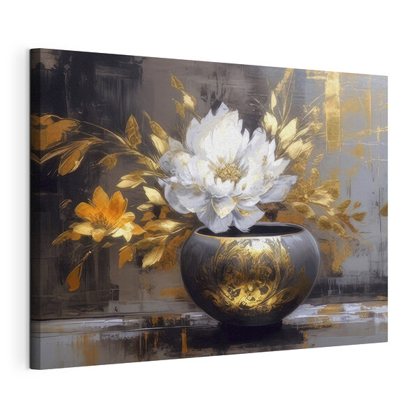 Fleurs élégantes dans un vase orné