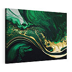 Tableaux Motif abstrait de tourbillons verts et noirs