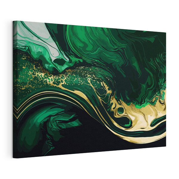 Motif abstrait de tourbillons verts et noirs Tableaux Motif abstrait de tourbillons verts et noirs