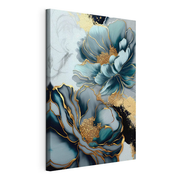 Élégante œuvre d'art floral aux accents métalliques Tableaux Élégante œuvre d'art floral aux accents métalliques