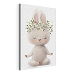 Tableaux Lapin en méditation avec couronne florale