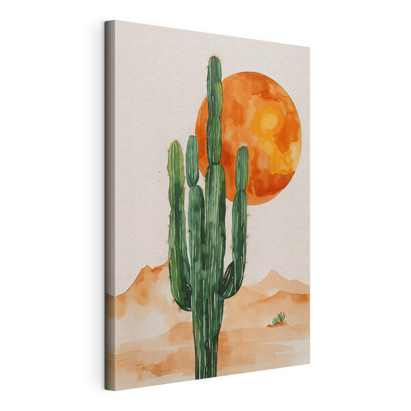 Peinture d'un cactus et d'un soleil Tableaux Peinture d'un cactus et d'un soleil
