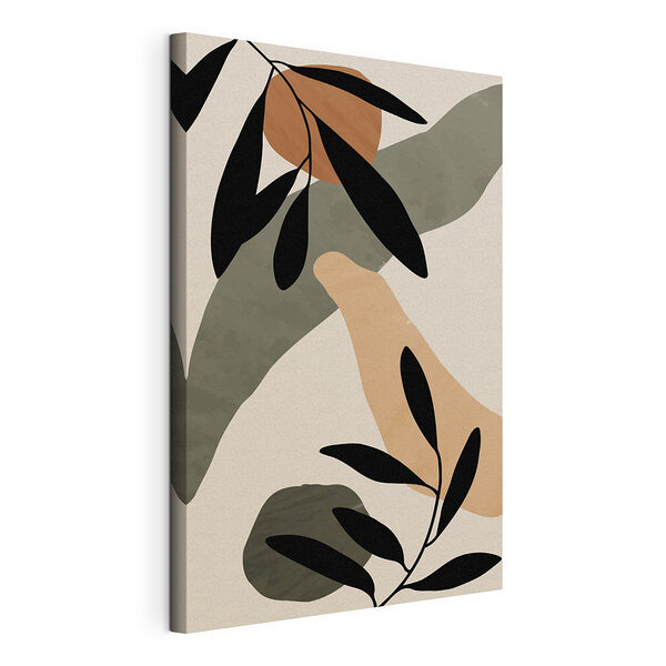 Feuille noire sur fond blanc Tableaux Feuille noire sur fond blanc