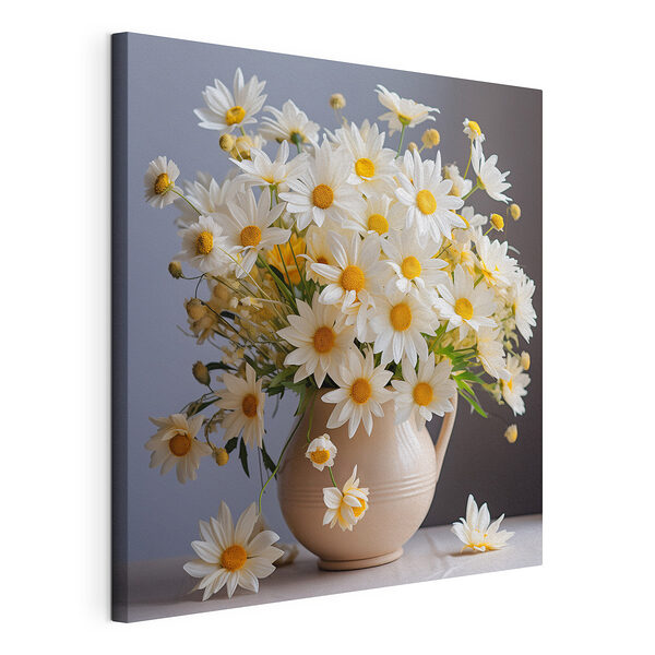 Marguerites fleurissant dans un vase en céramique Tableaux Marguerites fleurissant dans un vase en céramique