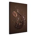 Tableaux Grains de café nageant dans des tourbillons de liquide