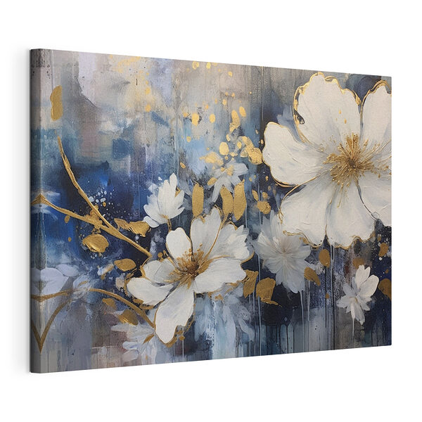 Tableaux Elégance florale en bleu et blanc