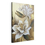 Tableaux Illustration de fleurs blanches avec des feuilles vertes