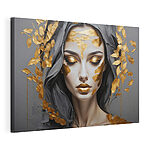 Tableaux Des feuilles dorées encadrent un visage serein