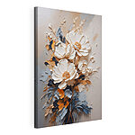 Tableaux Art floral texturé dans des tons neutres