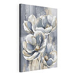 Tableaux Peinture de fleurs sur fond gris