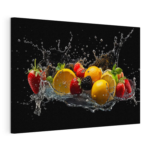 Éclaboussures de fruits dans un mouvement vibrant Tableaux Éclaboussures de fruits dans un mouvement vibrant