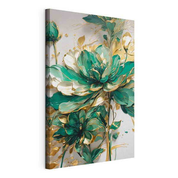Tableaux Fleurs émeraude aux accents élégants