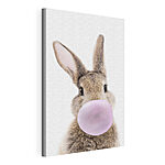 Tableaux Le lapin souffle une bulle de chewing-gum