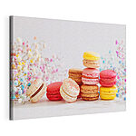 Tableaux Macarons colorés avec des fleurs délicates