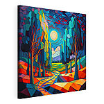 Tableaux Paysage coloré avec des arbres et un chemin