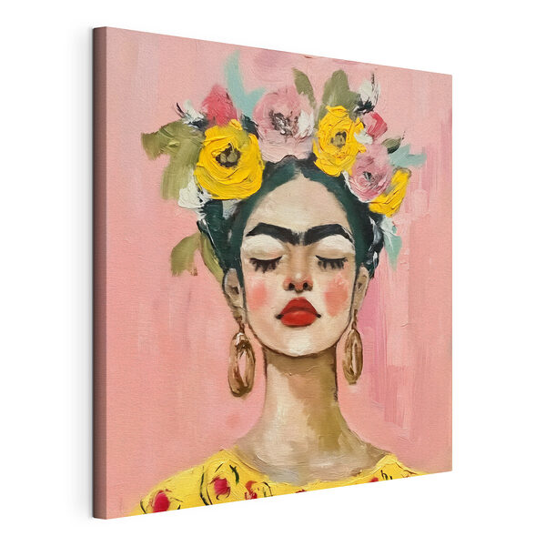 Peinture d'une femme avec des fleurs dans les cheveux Tableaux Peinture d'une femme avec des fleurs dans les cheveux