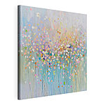 Tableaux Peinture de fleurs sur fond bleu