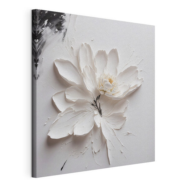 Tableaux Fleur blanche élégante avec texture