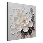 Tableaux Fleur blanche aux pétales texturés