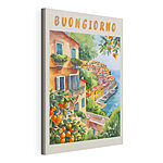 Tableaux Village de bord de mer avec orangers