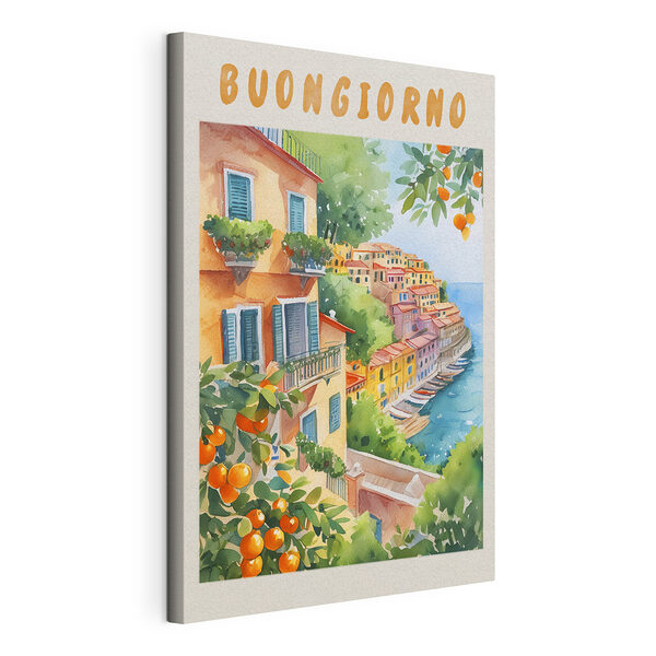 Tableaux Tableaux Village de bord de mer avec orangers (UGS : s38393)