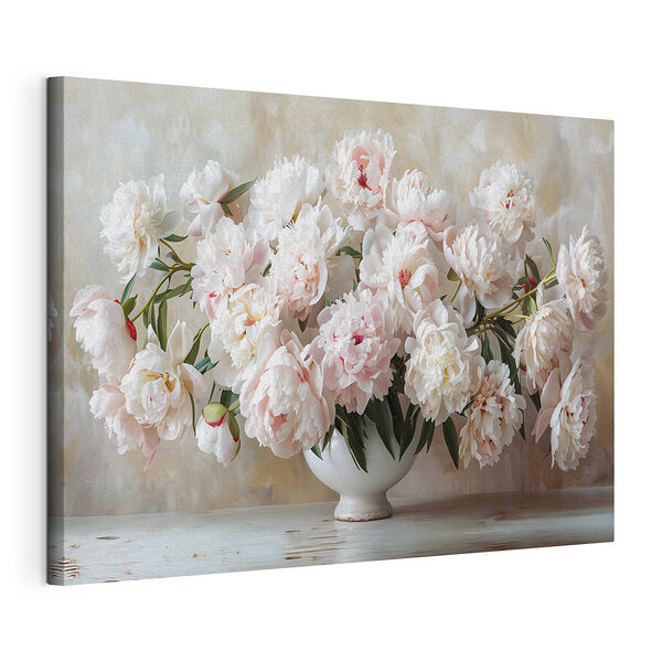Pivoines dans un vase en céramique blanche Tableaux Pivoines dans un vase en céramique blanche