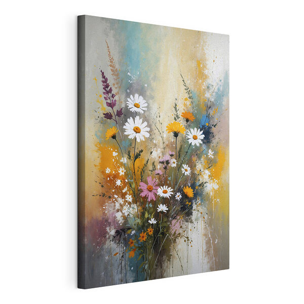 Chef-d'œuvre floral vibrant avec des éclaboussures Tableaux Chef-d'œuvre floral vibrant avec des éclaboussures