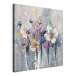 Tableaux Fleurs colorées sur toile texturée