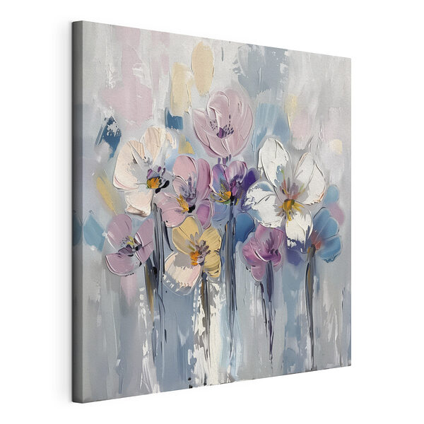 Fleurs colorées sur toile texturée Tableaux Fleurs colorées sur toile texturée